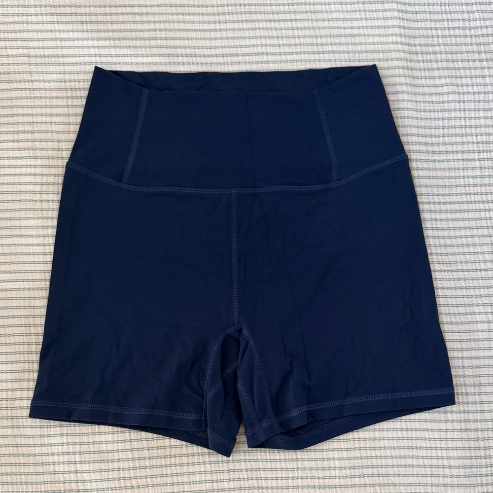 High-Waist Navy Women's Active Shorts